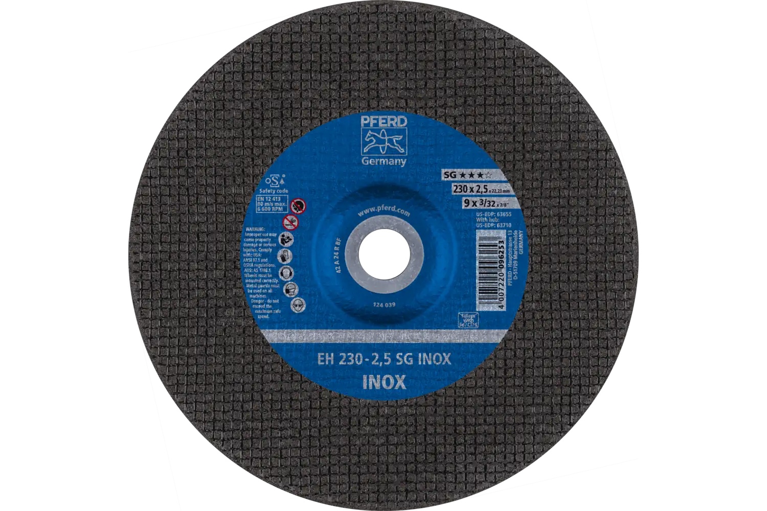 Picture of Pferd Cut-Off Wheel, 9" X 3/32 X 7/8, Sg Inox, T27, Aluminum Oxide